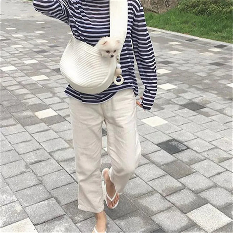 Handmade Canvas Pet Sling Bag