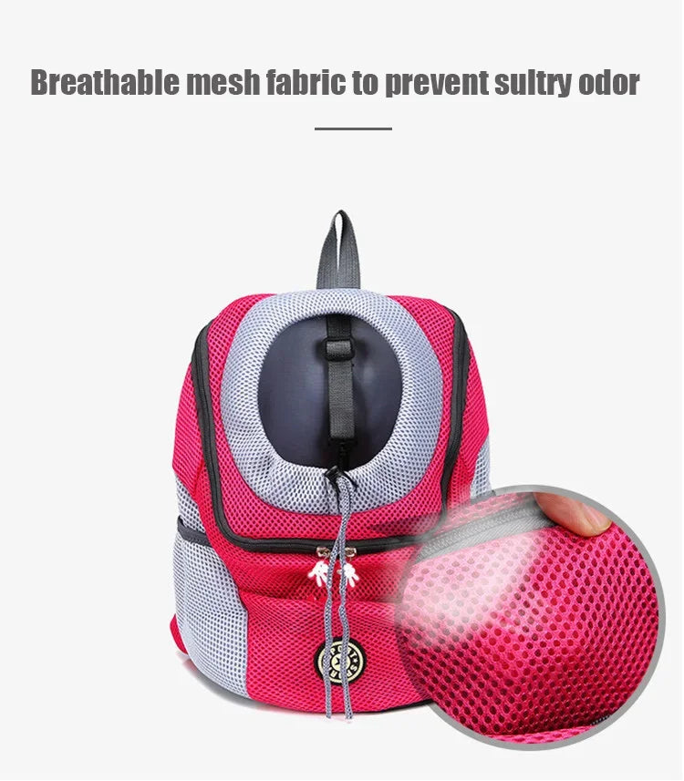 Double-Shoulder Mesh Pet Backpack