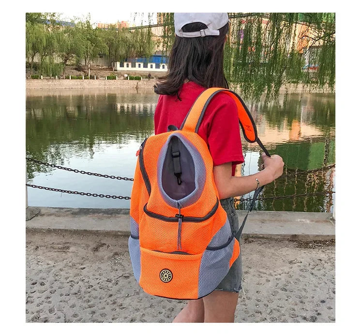 Double-Shoulder Mesh Pet Backpack