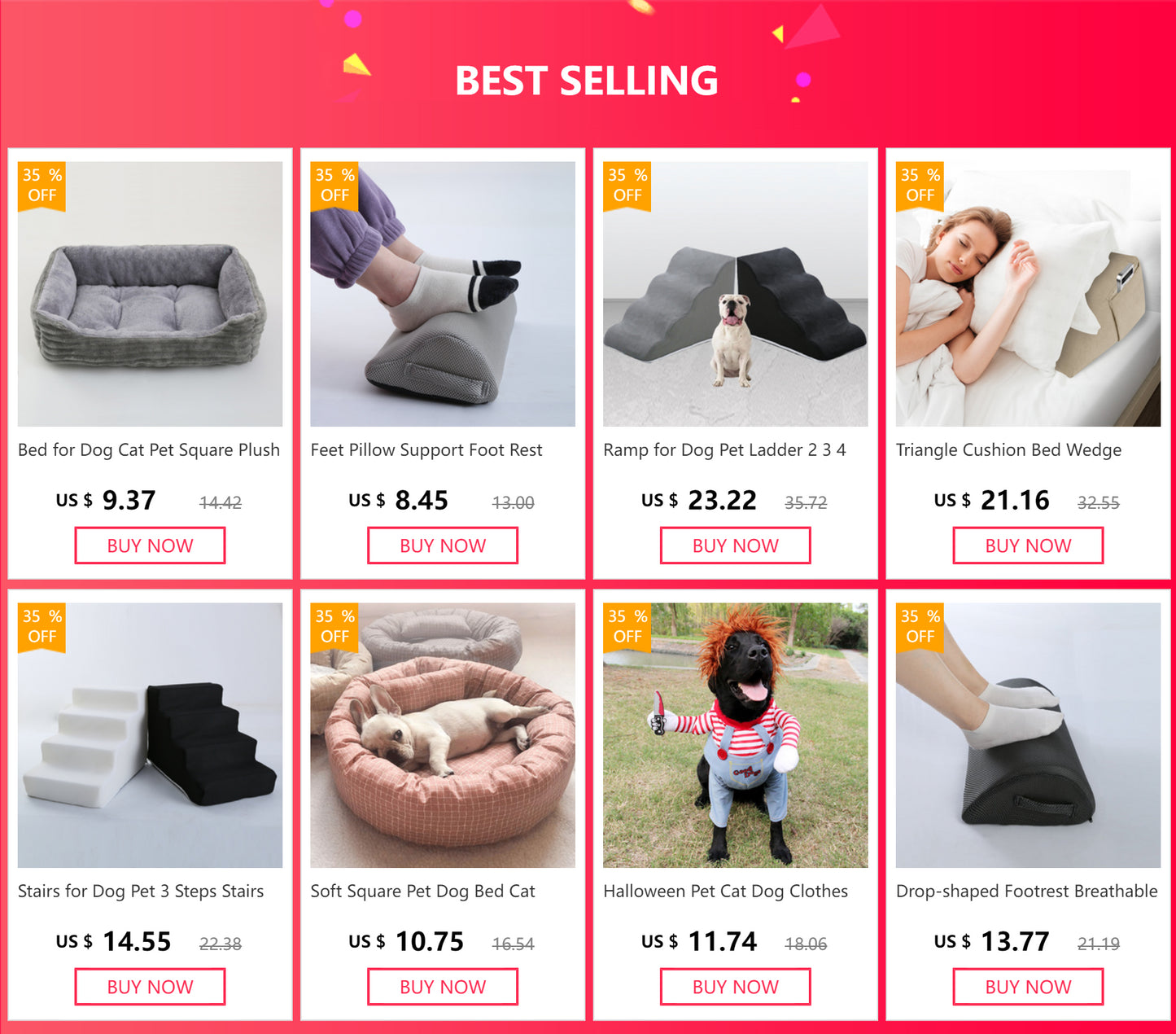 Square Plush Pet Bed for Dogs & Cats