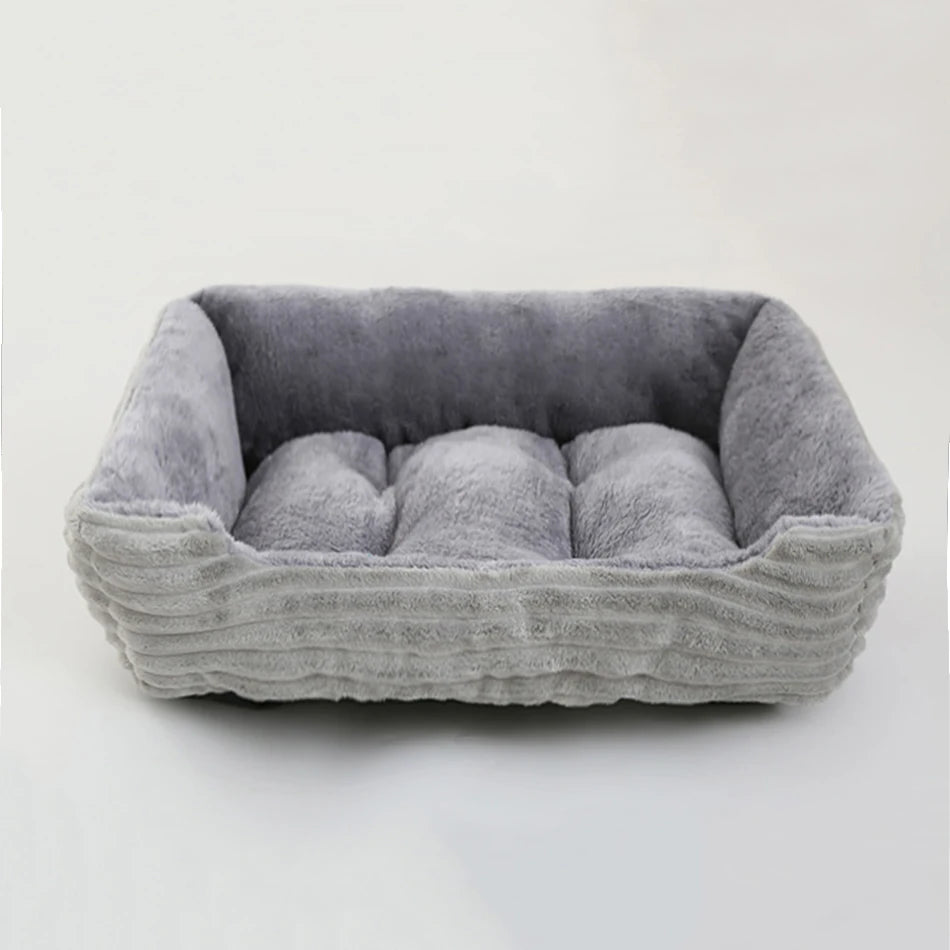 Square Plush Pet Bed for Dogs & Cats