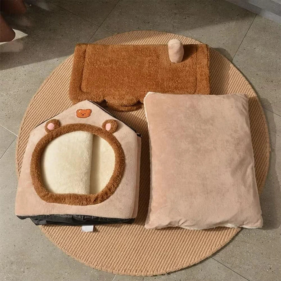 Foldable Washable Pet House Bed