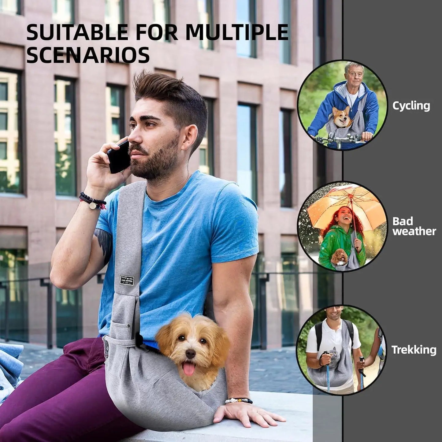 Cotton Crossbody Pet Sling Bag