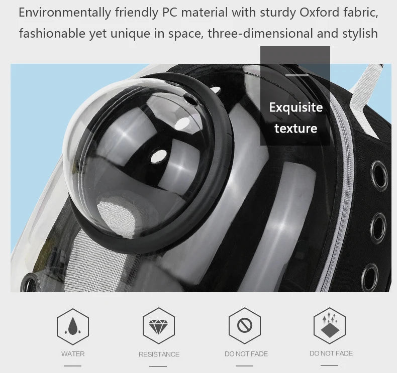 Transparent Pet Backpack β Breathable Cat & Small Dog Carrier, Portable Space Capsule Design