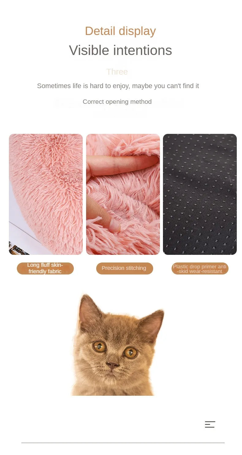 Plush Round Pet Nest Bed
