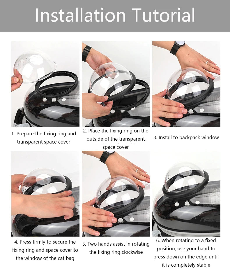 Transparent Pet Backpack β Breathable Cat & Small Dog Carrier, Portable Space Capsule Design