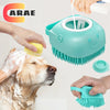 Pet Bathing & Massage Brush with Shampoo Dispenser