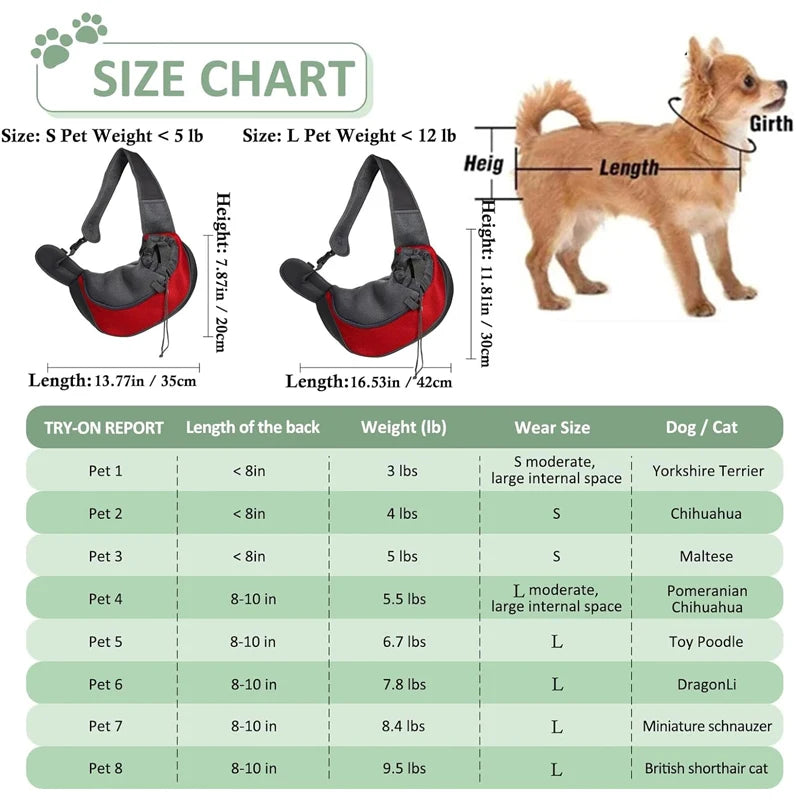 Mesh Pet Carrier Sling Backpack