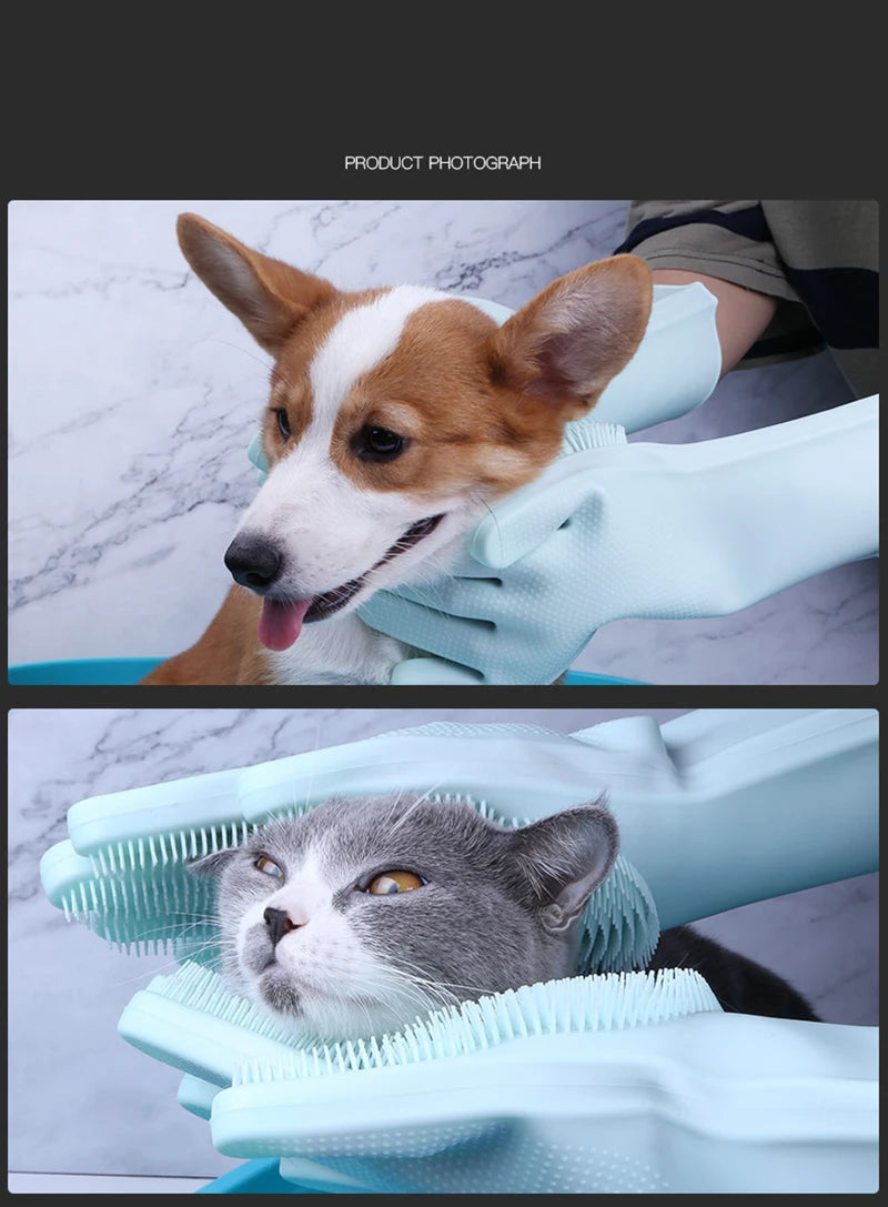 Pet Grooming Hair Removal Gloves