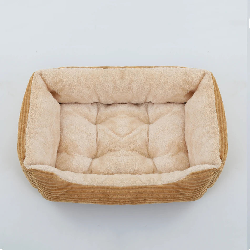 Square Plush Pet Bed for Dogs & Cats