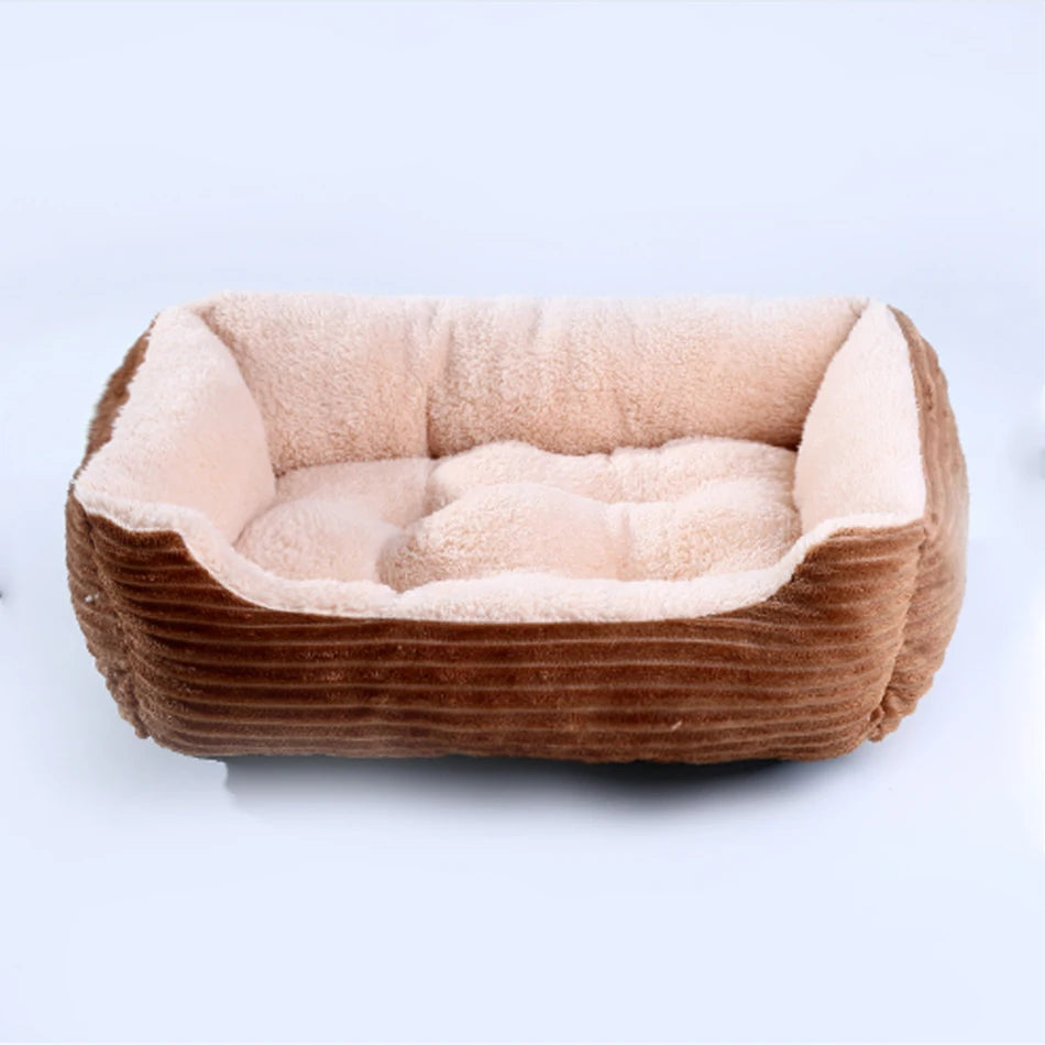 Square Plush Pet Bed for Dogs & Cats