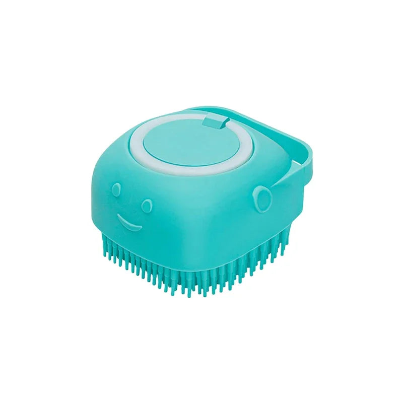 Pet Bathing & Massage Brush with Shampoo Dispenser