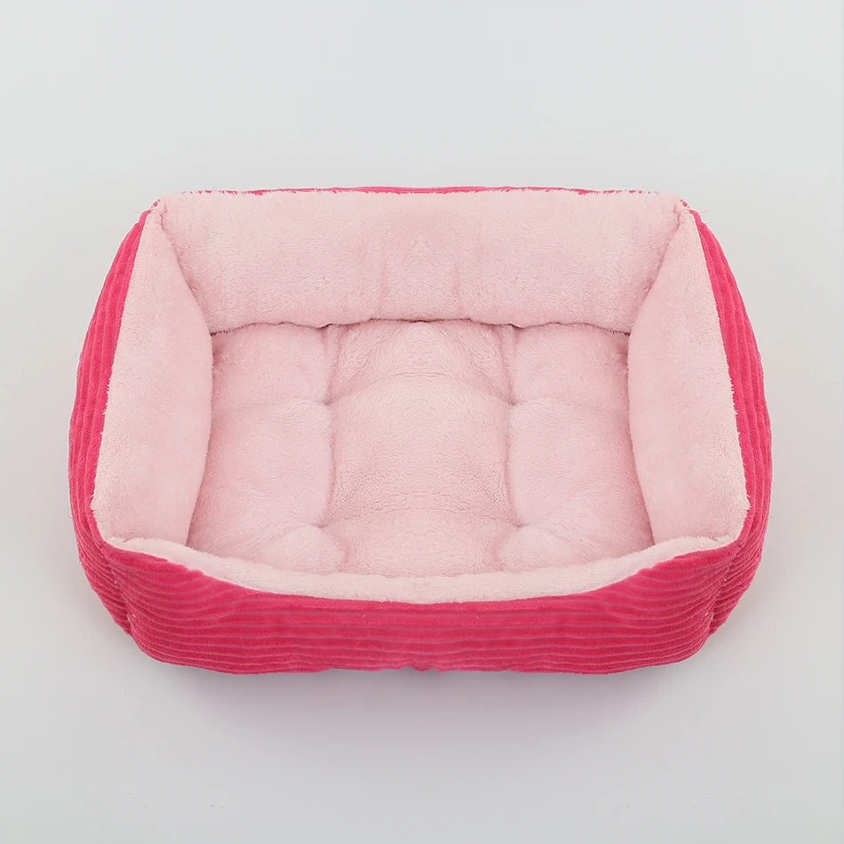 Square Plush Pet Bed for Dogs & Cats