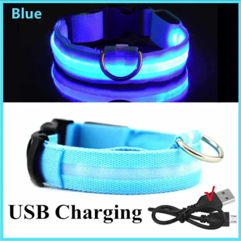 LED Dog Collar – USB Rechargeable Glow Collar with 3 Light Modes for Night Safety
