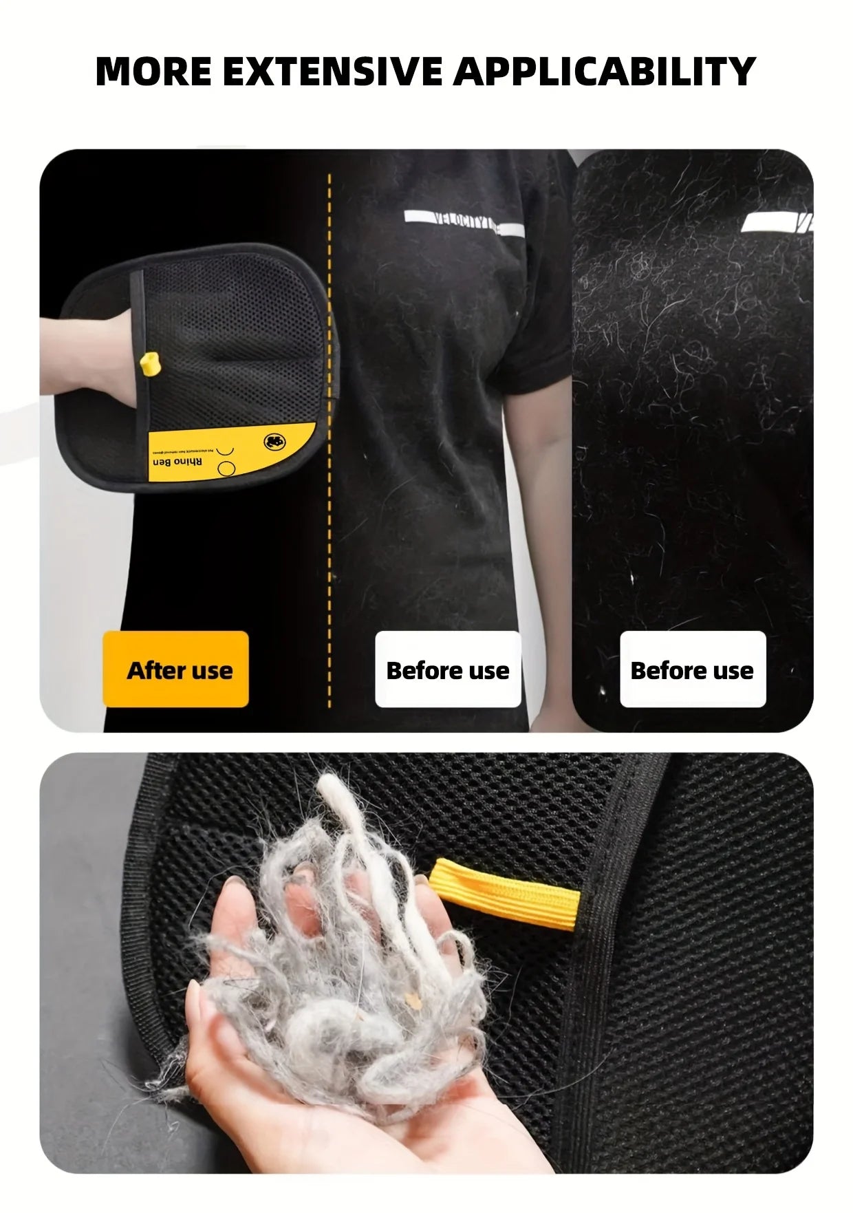 Large Pet Hair Removal Grooming Gloves