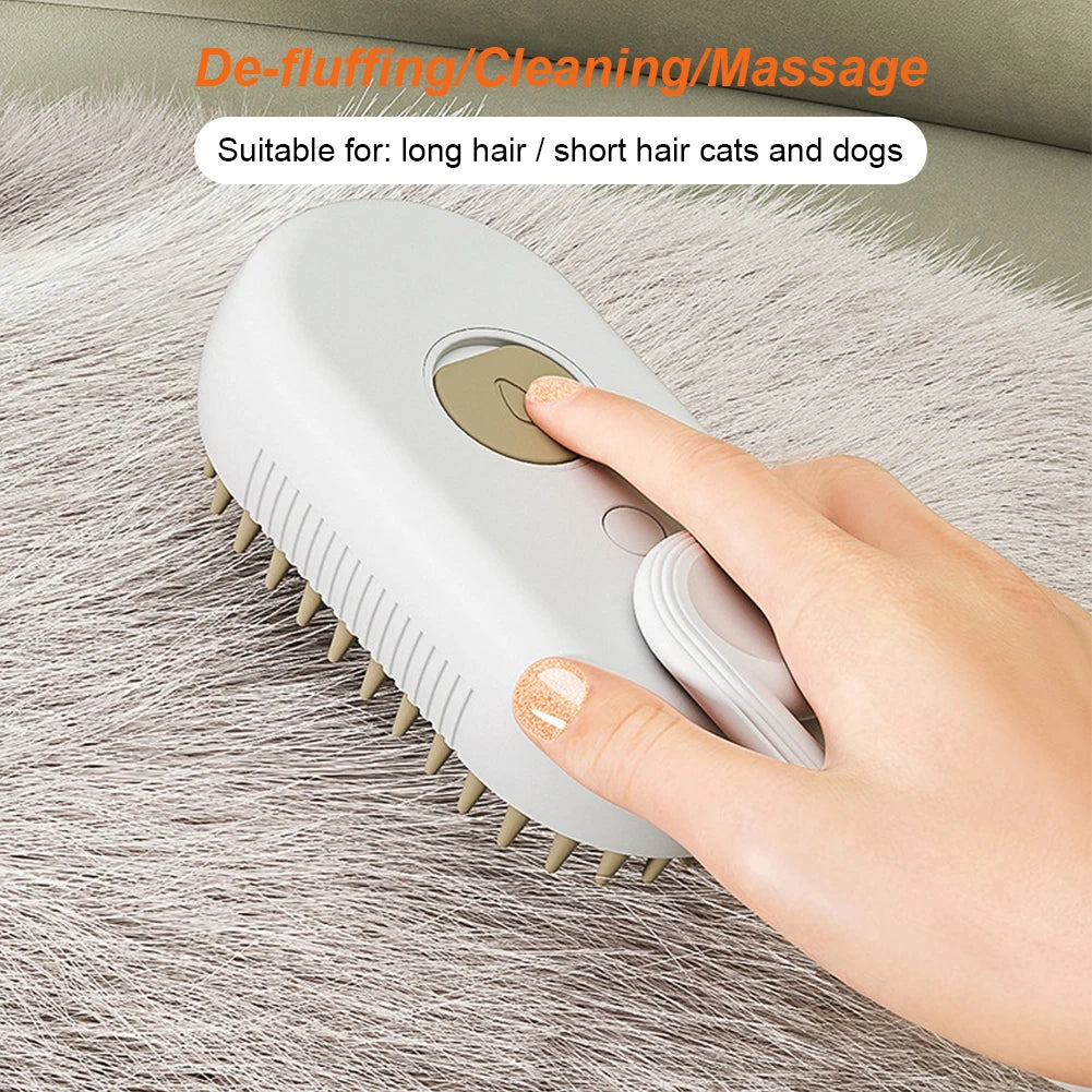 3-in-1 USB Rechargeable Pet Steam Brush