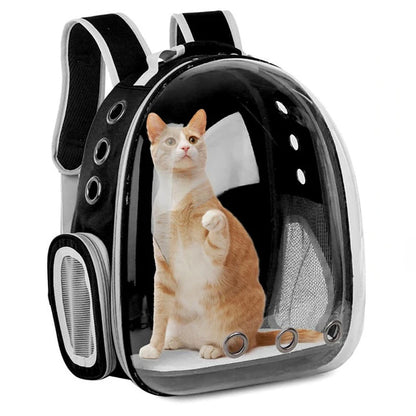 Transparent Pet Backpack – Breathable Cat & Small Dog Carrier, Portable Space Capsule Design