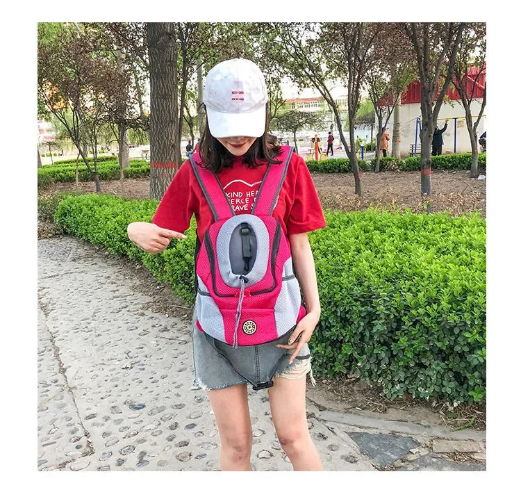 Double-Shoulder Mesh Pet Backpack