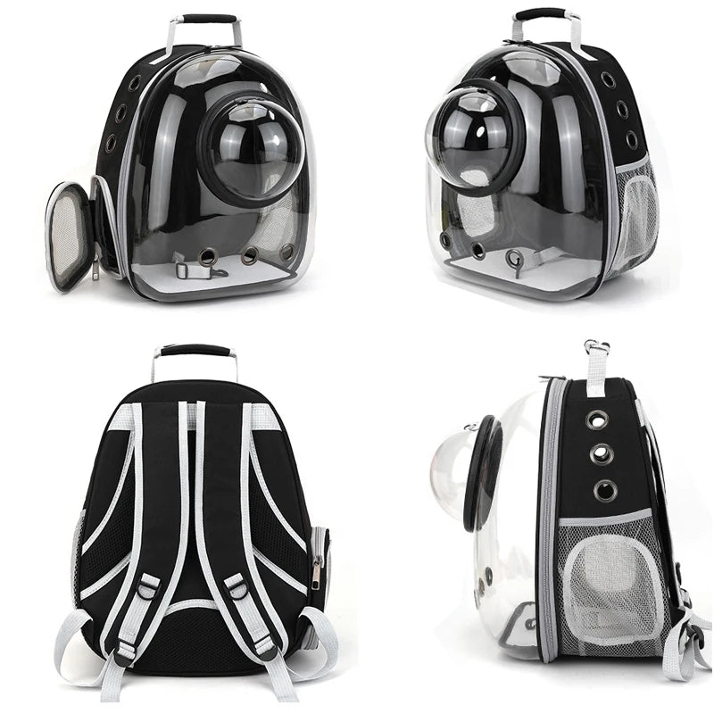 Transparent Pet Backpack – Breathable Cat & Small Dog Carrier, Portable Space Capsule Design