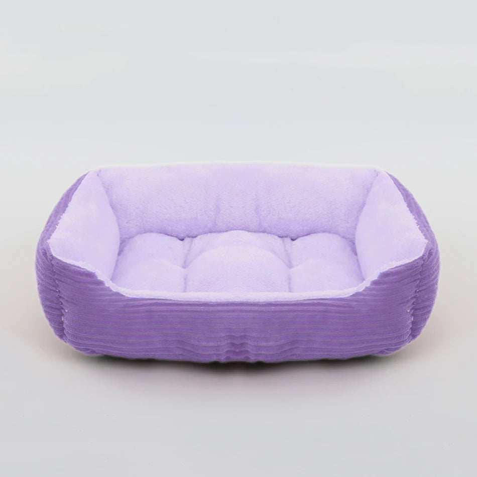 Square Plush Pet Bed for Dogs & Cats