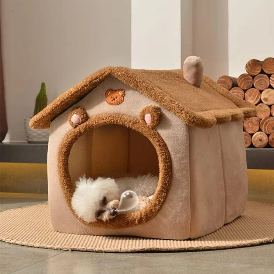 Foldable Washable Pet House Bed