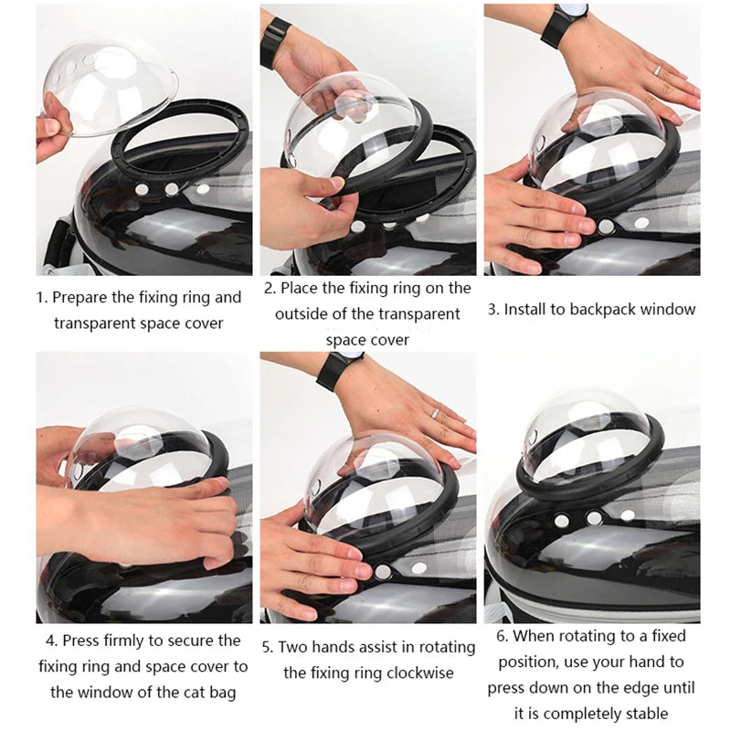 Transparent Pet Backpack – Breathable Cat & Small Dog Carrier, Portable Space Capsule Design