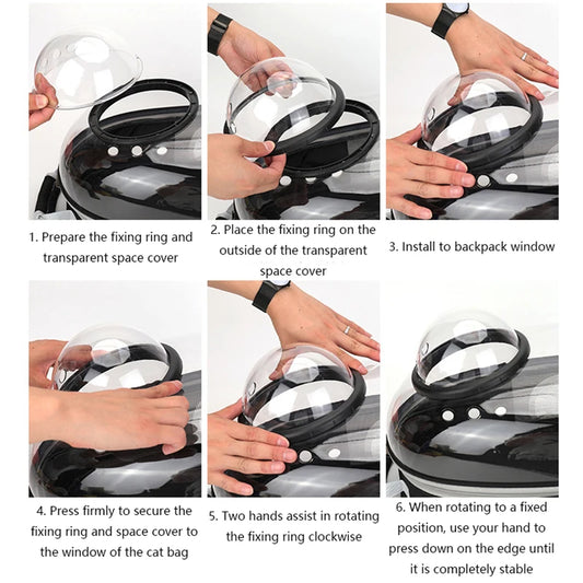 Transparent Pet Backpack – Breathable Cat & Small Dog Carrier, Portable Space Capsule Design