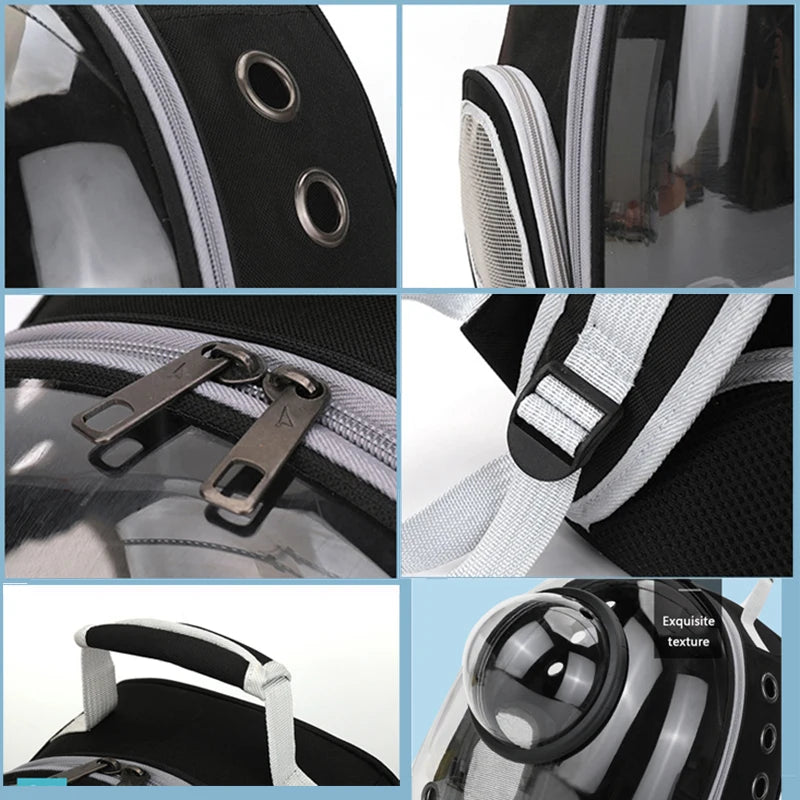 Transparent Pet Backpack – Breathable Cat & Small Dog Carrier, Portable Space Capsule Design