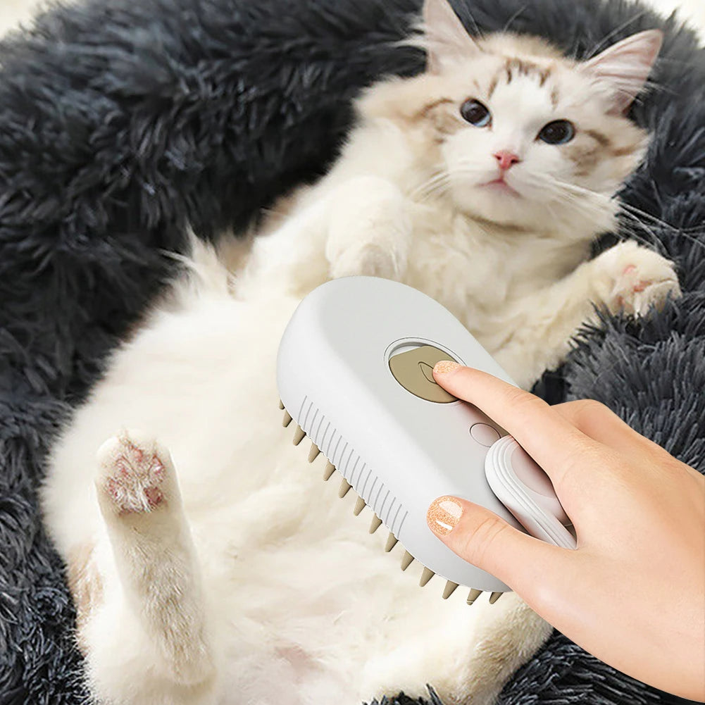 3-in-1 USB Rechargeable Pet Steam Brush