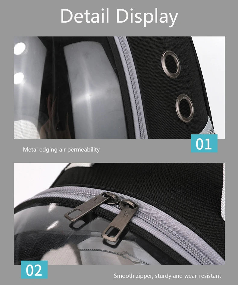 Transparent Pet Backpack – Breathable Cat & Small Dog Carrier, Portable Space Capsule Design