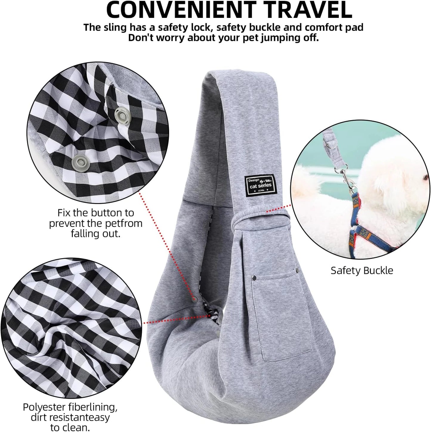 Cotton Crossbody Pet Sling Bag