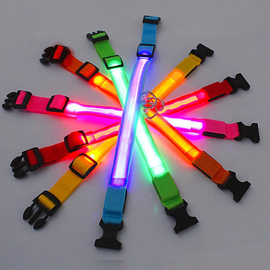 LED Dog Collar – USB Rechargeable Glow Collar with 3 Light Modes for Night Safety