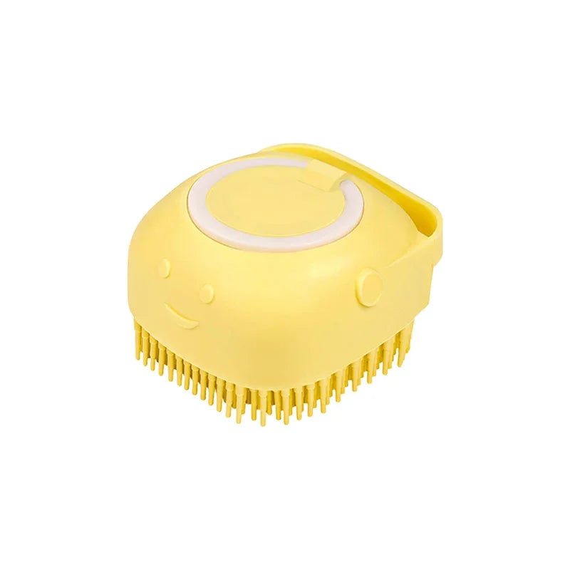 Pet Bathing & Massage Brush with Shampoo Dispenser