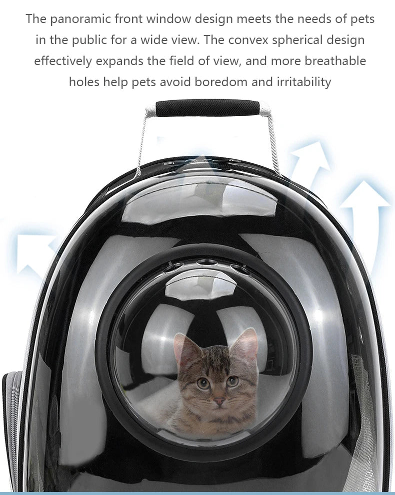 Transparent Pet Backpack – Breathable Cat & Small Dog Carrier, Portable Space Capsule Design