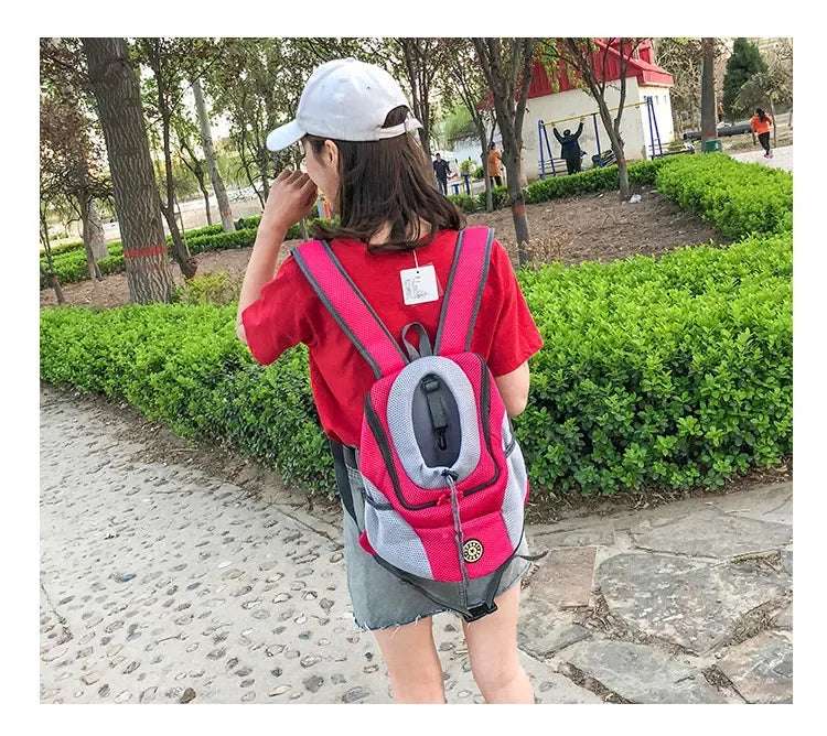 Double-Shoulder Mesh Pet Backpack