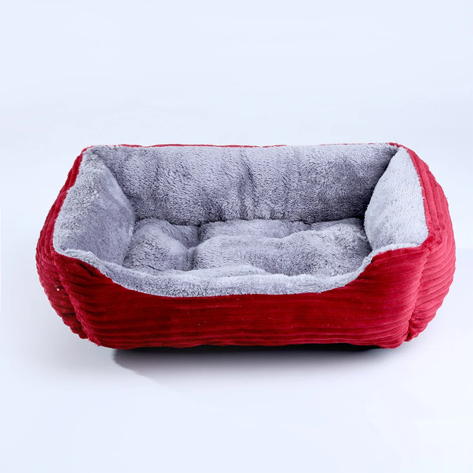 Square Plush Pet Bed for Dogs & Cats