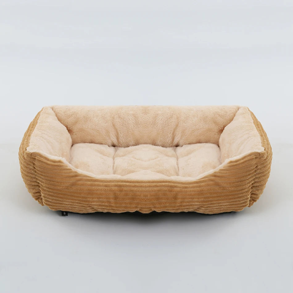Square Plush Pet Bed for Dogs & Cats