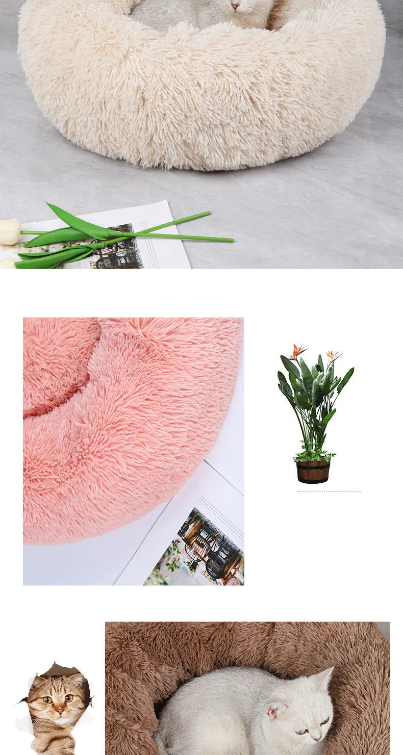 Plush Round Pet Nest Bed