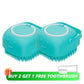 Pet Bathing & Massage Brush with Shampoo Dispenser