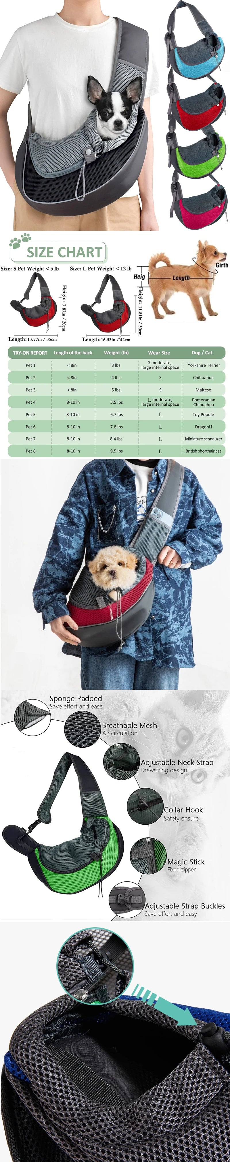 Mesh Pet Carrier Sling Backpack