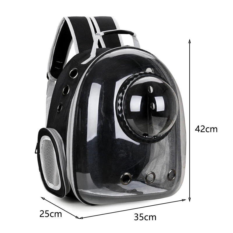 Transparent Pet Backpack – Breathable Cat & Small Dog Carrier, Portable Space Capsule Design