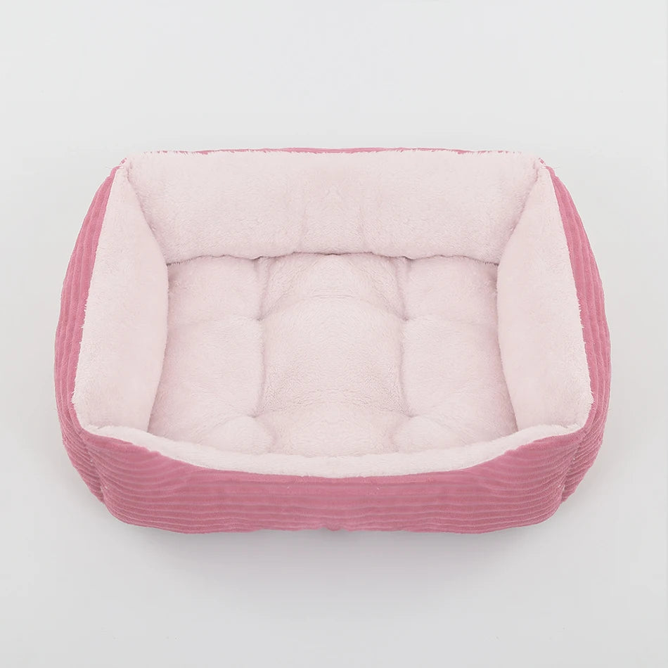 Square Plush Pet Bed for Dogs & Cats