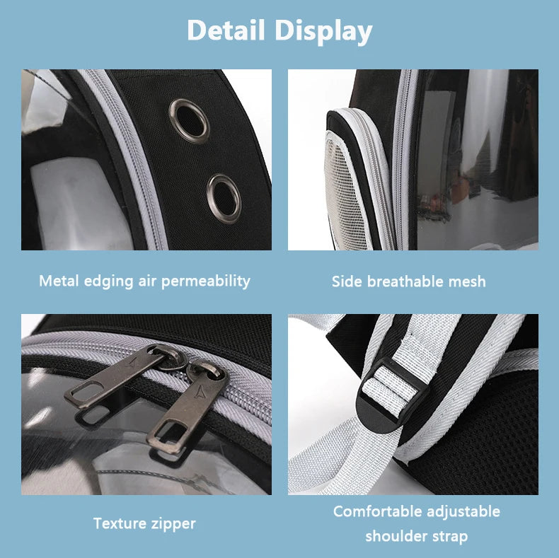 Transparent Pet Backpack – Breathable Cat & Small Dog Carrier, Portable Space Capsule Design